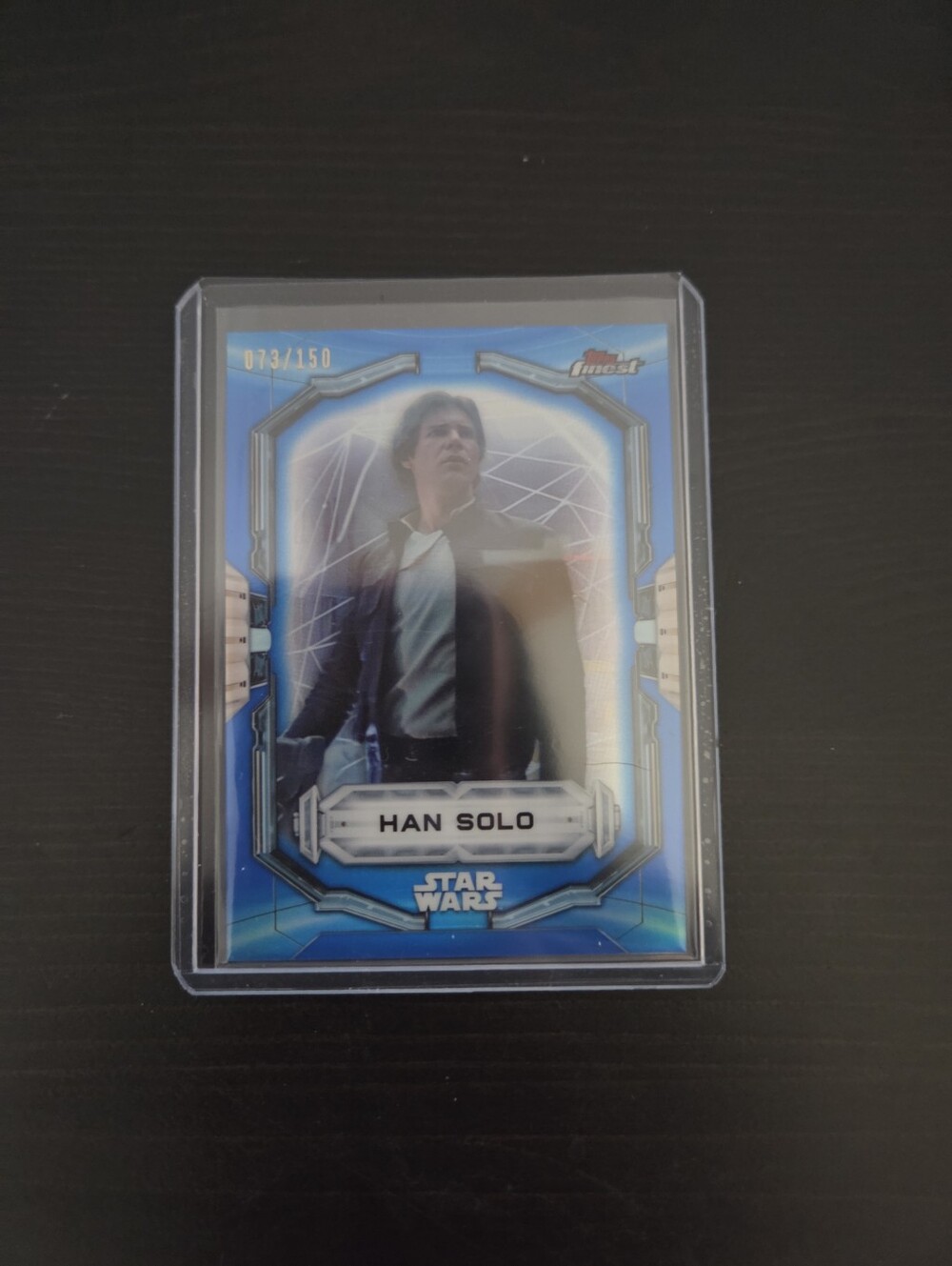 2022 Topps Finest Star Wars Han Solo Nunbered Blue Refractor #73/150